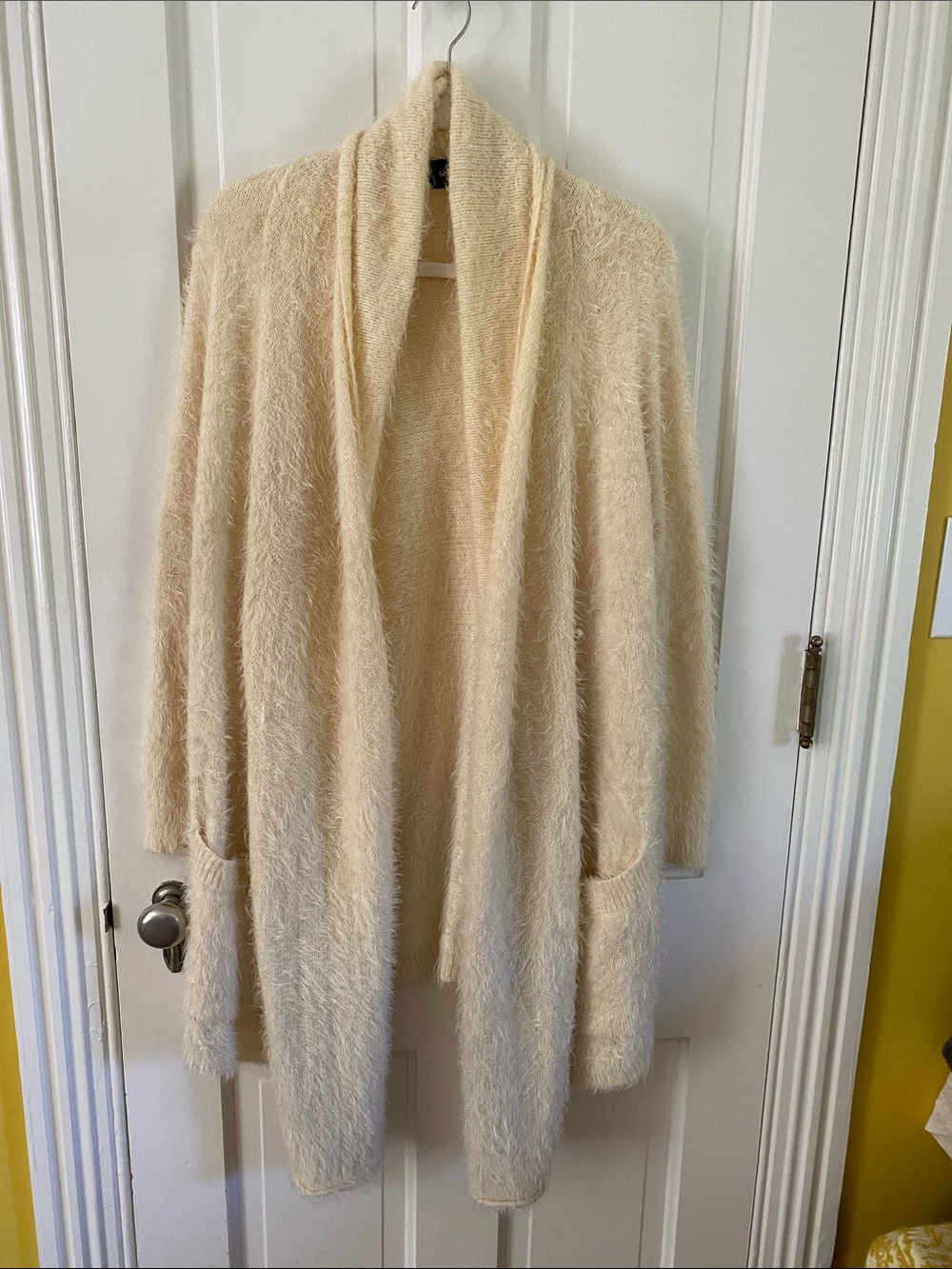 MINKPINK Cream Fuzzy Open-Front Cardigan